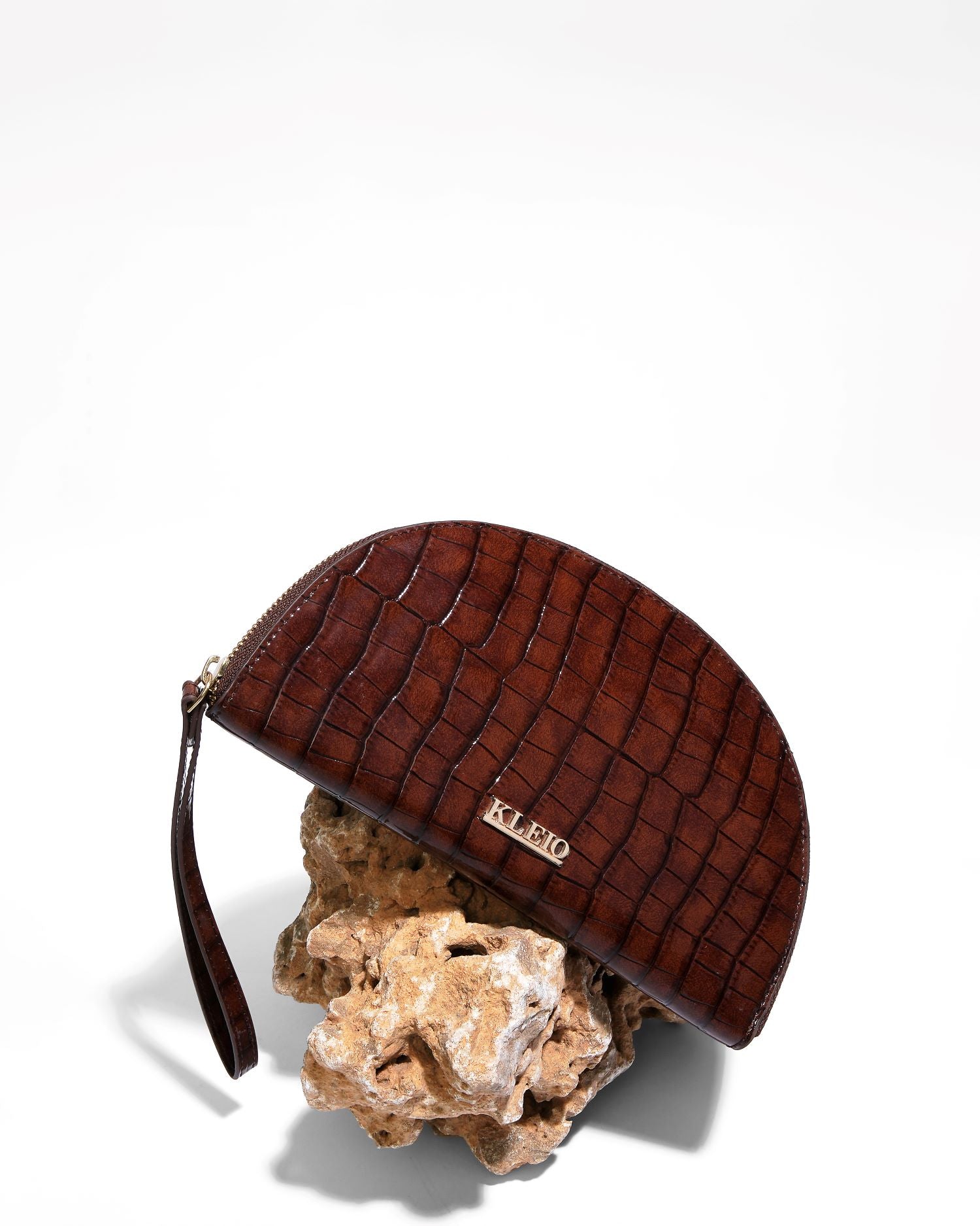 Croco Vegan Wristlet Wallet (M)