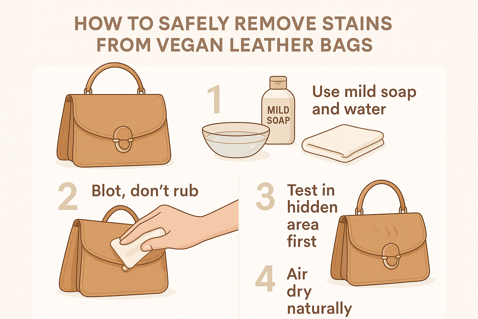 How to Remove Stains from Vegan Leather Bags Safely